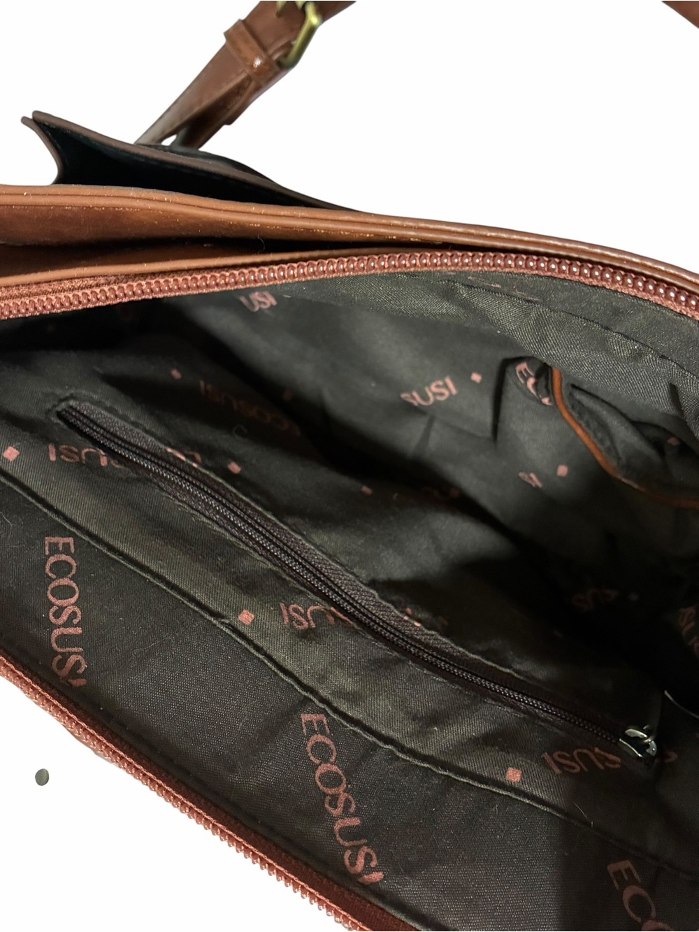 ECOSUSI Premium Vegan Pho Leather Purse Bag Satchel Snap Front Hook Retro Square - Picture 8 of 14